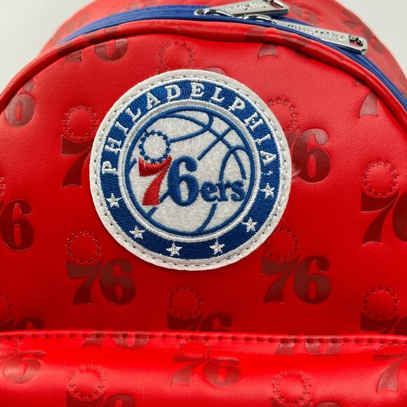 New Loungefly NBA Philadelphia 76ers Mini Debossed Backpack Basketball NWT - Picture 7 of 11